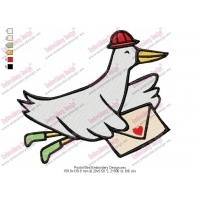 Postal Bird Embroidery Design